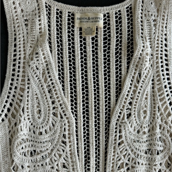 Ralph Lauren Denim & Supply Crochet Fringe Vest - Medium - Picture 2 of 4